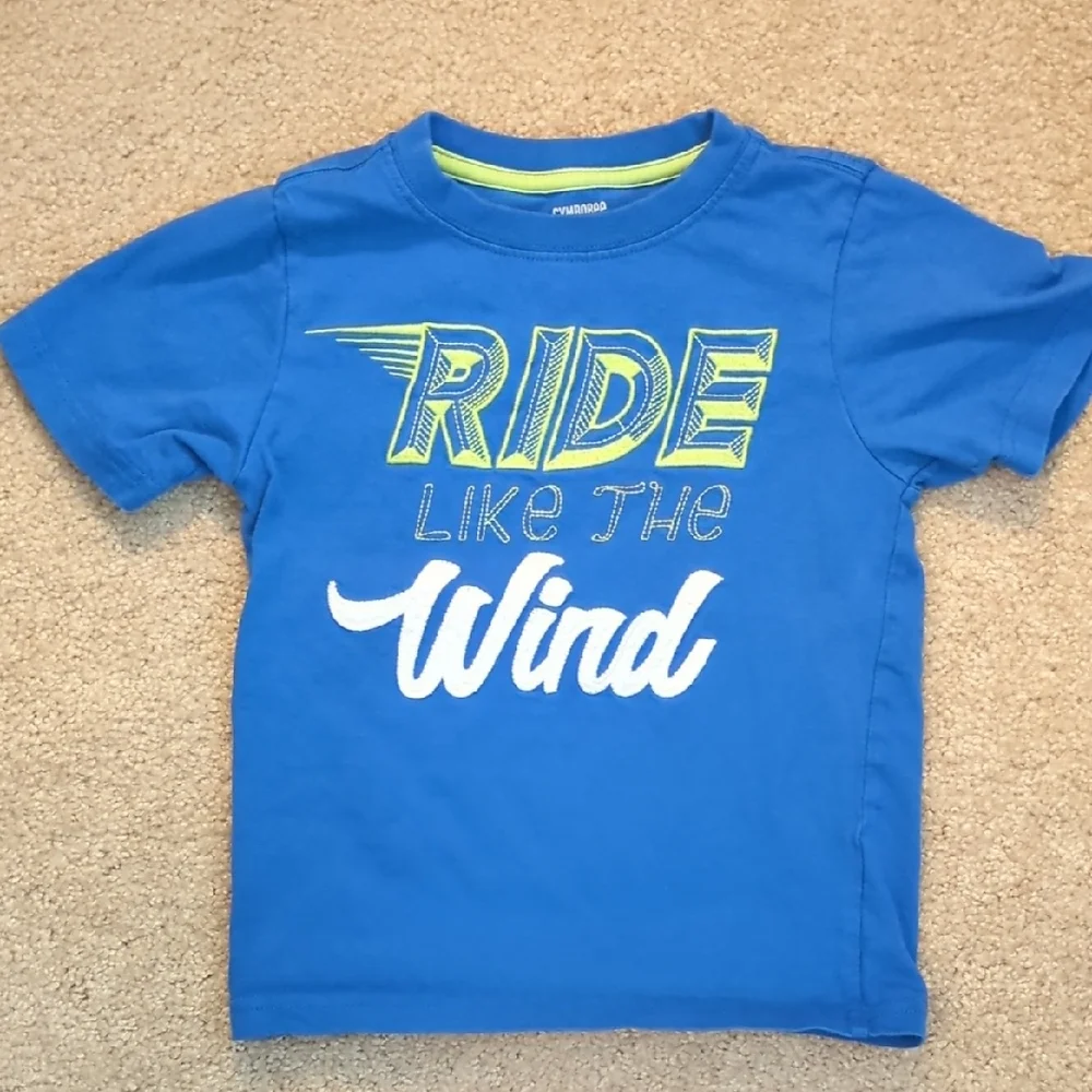 Gymboree Blue Tee with Lime Green Accent